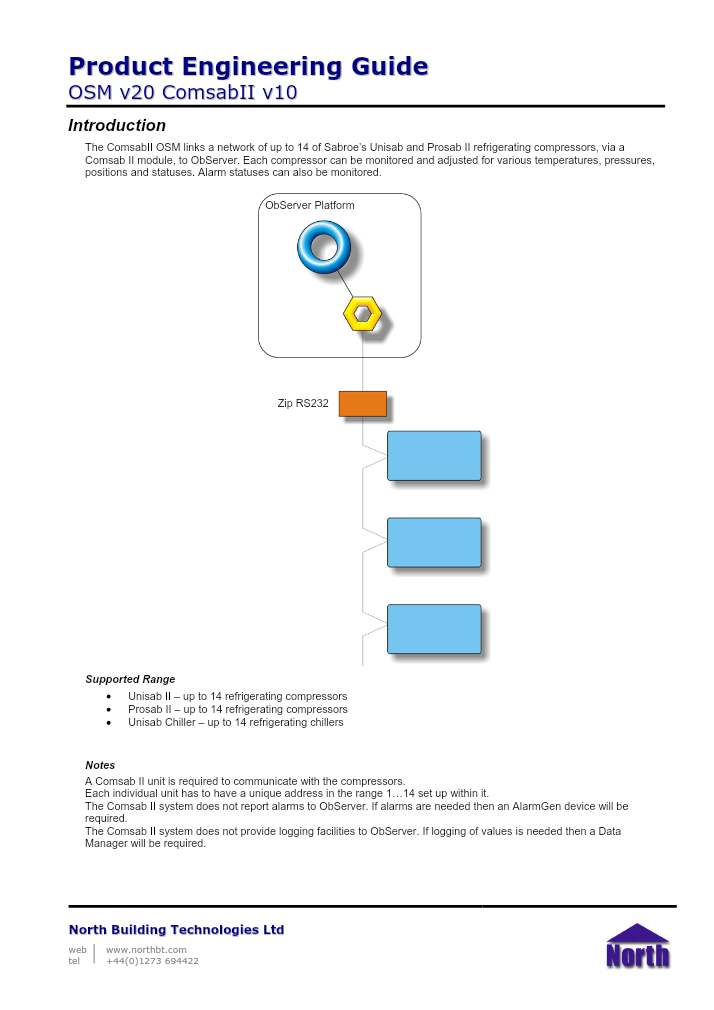 Preview thumbnail of page 1 of the ComsabII Engineering Guide PDF document.
